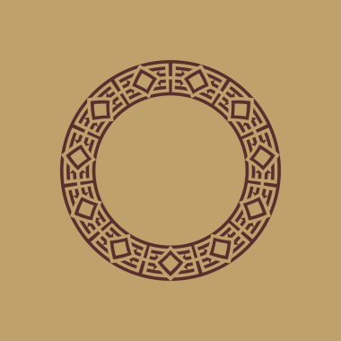 Soyut sanat dekoratif çember süslemeli çerçeve