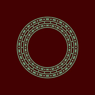 Soyut sanat dekoratif çember süslemeli çerçeve