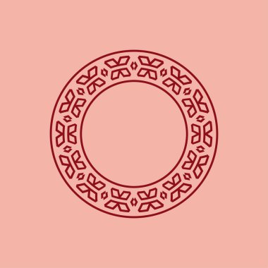 Soyut sanat dekoratif çember süslemeli çerçeve