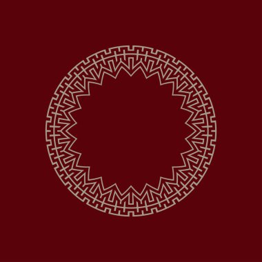 Soyut sanat dekoratif çember süslemeli çerçeve