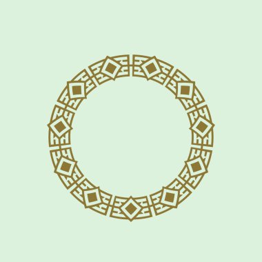 Soyut sanat dekoratif çember süslemeli çerçeve