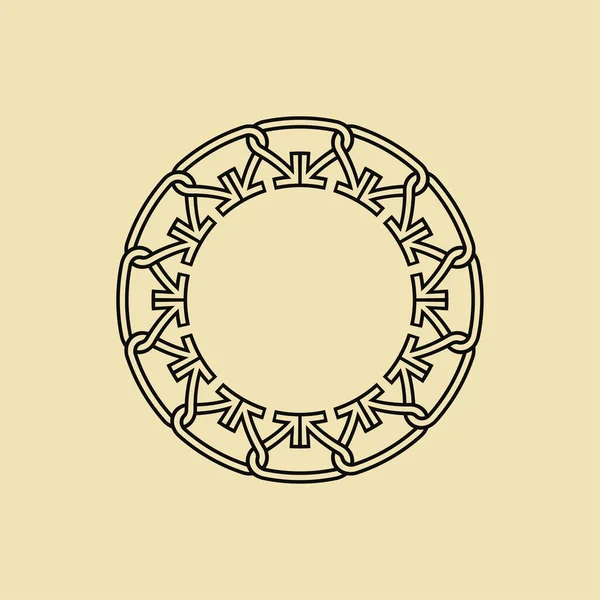 Роскошный Элегантный Кремовый Черный Круг Рамка — стоковый вектор