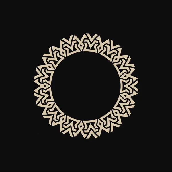 Abstracto Elegante Marco Patrón Círculo Oro Negro — Archivo Imágenes Vectoriales