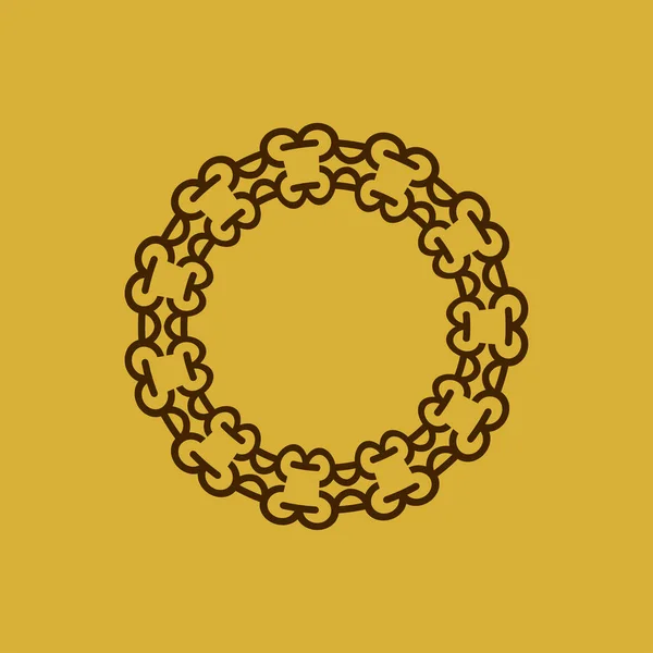 抽象的なエレガントなゴールドブラウンサークル花柄フレーム — ストックベクタ