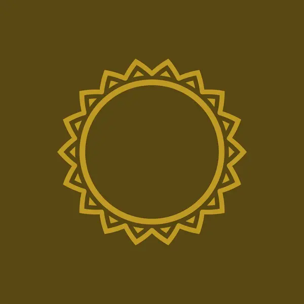 Luxury Elegant Yellow Circle Sun Pattern Frame — Stock Vector