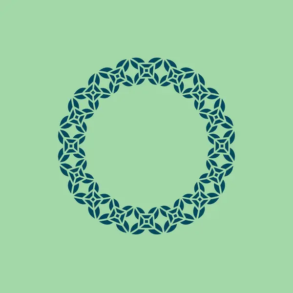 Lujo Elegante Círculo Verde Hojas Patrón Marco — Archivo Imágenes Vectoriales