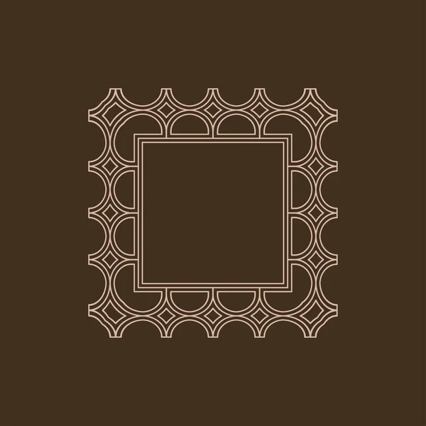 豪华雅致的棕色四边形边框 — 图库矢量图片