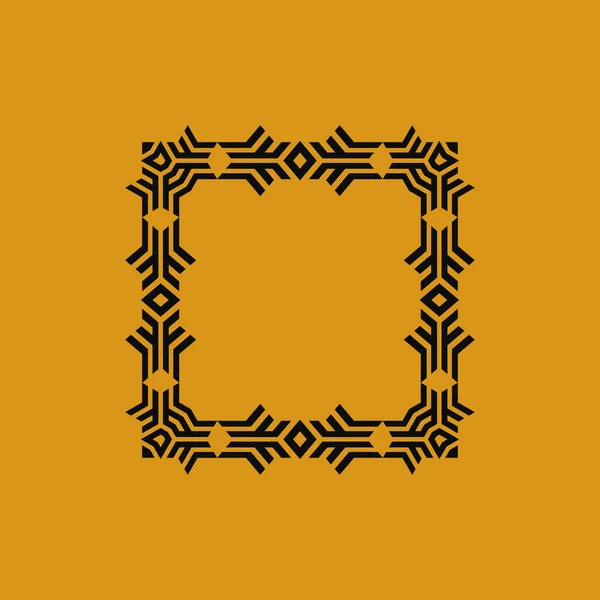 抽象的なエレガントな茶色の正方形のユニークなパターンフレーム — ストックベクタ