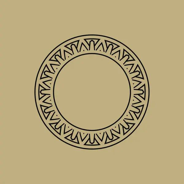 Abstract Art Decorative Circle Ornamental Pattern Frame — Stock Vector