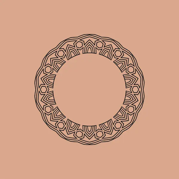 抽象芸術の装飾的な円の装飾的なパターン フレーム — ストックベクタ