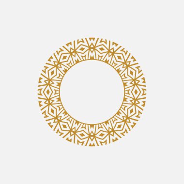 Soyut sanat dekoratif çember süslemeli çerçeve