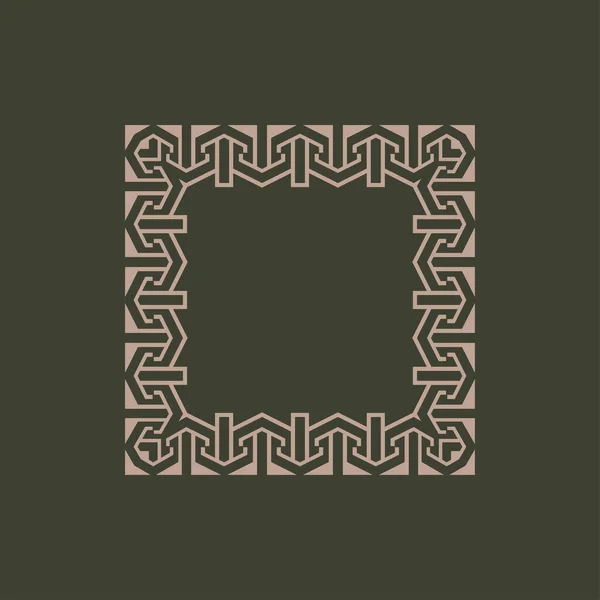 Abstraktní Výtvarné Dekorativní Čtvercové Ornamentální Vzor Rám — Stockový vektor