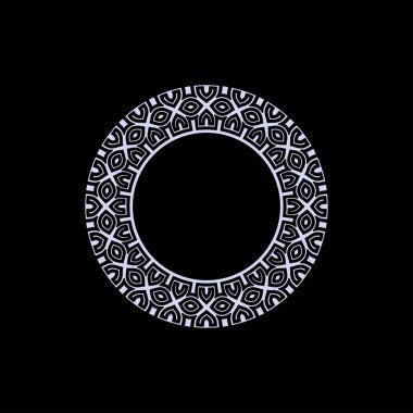 Soyut sanat dekoratif çember süslemeli çerçeve