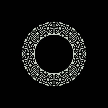 Soyut sanat dekoratif çember süslemeli çerçeve