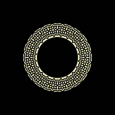 Soyut sanat dekoratif çember süslemeli çerçeve