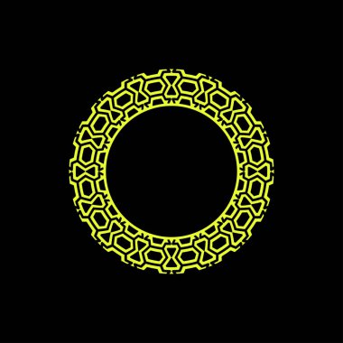 Soyut sanat dekoratif çember süslemeli çerçeve