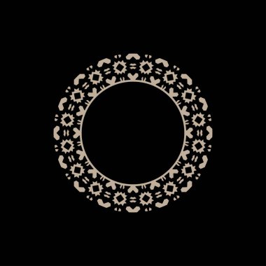 Soyut sanat dekoratif çember süslemeli çerçeve