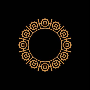 Soyut sanat dekoratif çember süslemeli çerçeve