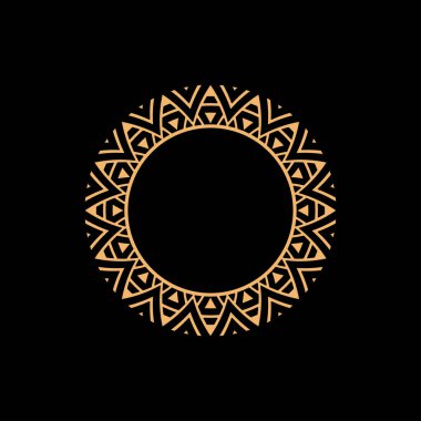 Soyut sanat dekoratif çember süslemeli çerçeve