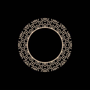 Soyut sanat dekoratif çember süslemeli çerçeve