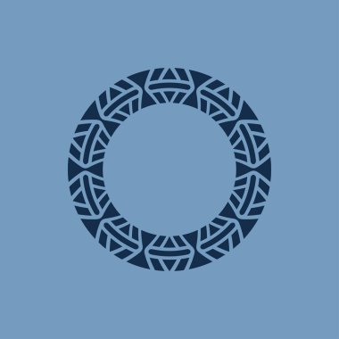 Soyut sanat dekoratif çember süslemeli çerçeve