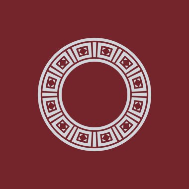 Soyut sanat dekoratif çember süslemeli çerçeve