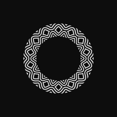 Soyut sanat dekoratif çember süslemeli çerçeve