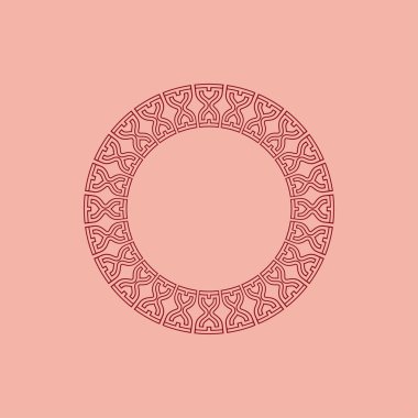 Soyut sanat dekoratif çember süslemeli çerçeve