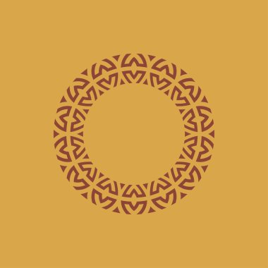 Soyut sanat dekoratif çember süslemeli çerçeve