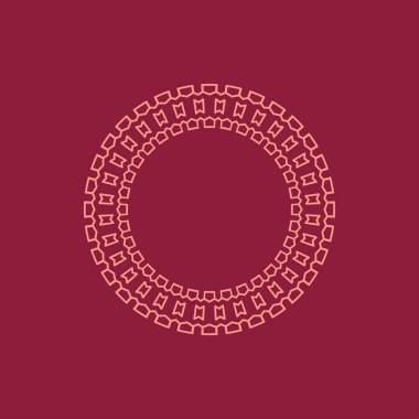 Soyut sanat dekoratif çember süslemeli çerçeve