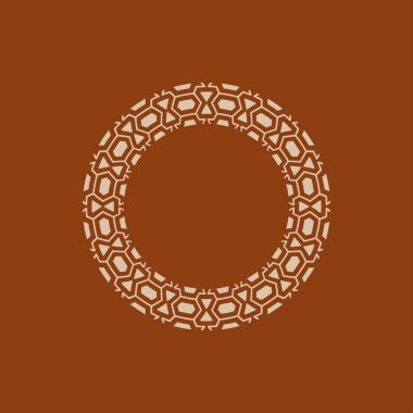 Soyut sanat dekoratif çember süslemeli çerçeve