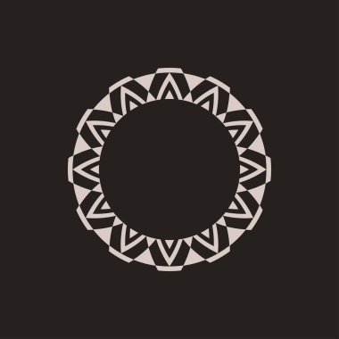 Soyut sanat dekoratif çember süslemeli çerçeve