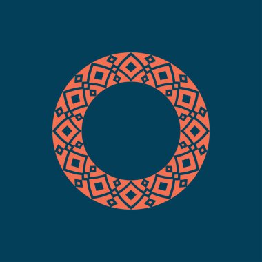 Soyut sanat dekoratif çember süslemeli çerçeve