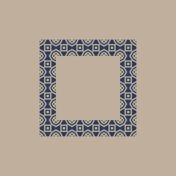 Arte Astratta Decorativo Quadrato Cornice Modello Ornamentale — Vettoriale Stock