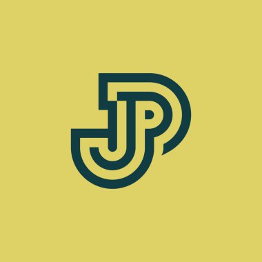 Modern ve zarif ilk harf JJ veya 2J monogram logo