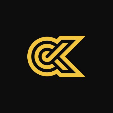 Modern ve lüks ilk harf KC veya CK monogram logosu