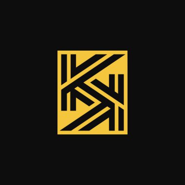 Modern ve lüks ilk harf KK veya 2K monogram logosu