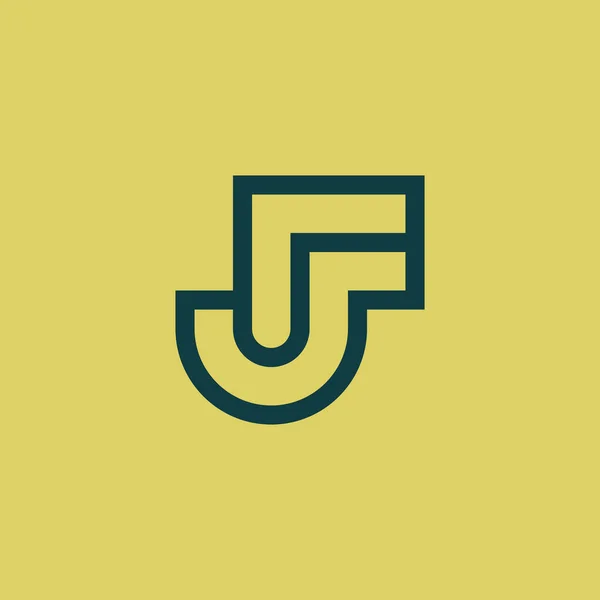 现代典雅的首字母Jf或Fj单字标识 — 图库矢量图片