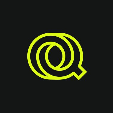Modern ilk harf OQ veya QO monogram logosu