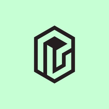 Modern ve minimalist ilk harf PU veya UP monogram logosu