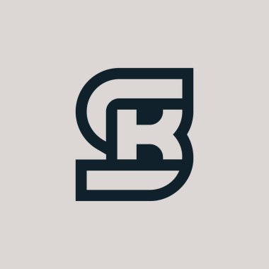 Modern ilk harf SK veya KS monogram logosu