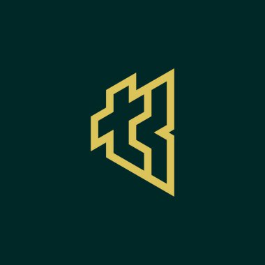 İlk harf TK veya KT monogram logosu