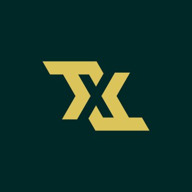 İlk harf TX veya XT monogram logosu
