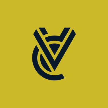 İlk harf VC veya CV monogram logosu