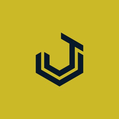 İlk harf VJ veya JV monogram logosu