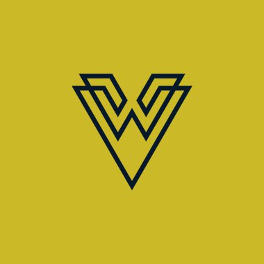 İlk harf VW veya WV monogram logosu