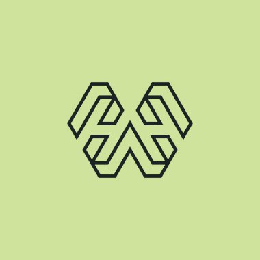 İlk harf WH veya HW monogram logosu