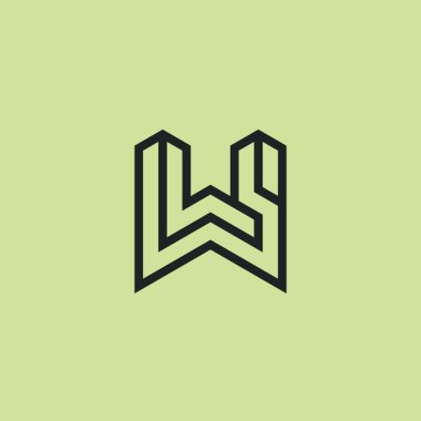 İlk harf WL veya LW monogram logosu