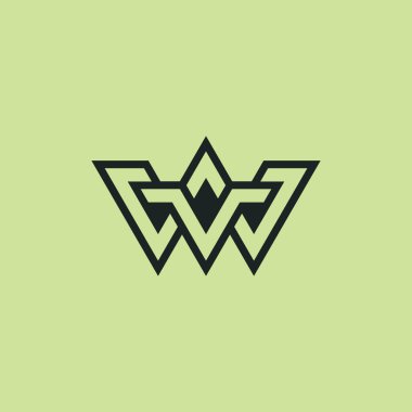 İlk harf WV veya VW monogram logosu