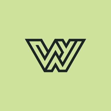 İlk harf WY veya YW monogram logosu
